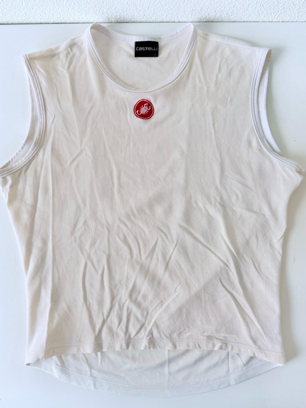 Castelli Core Mesh Sleeveless Cycling Base Layer Men’s Large-Red Patch Logo